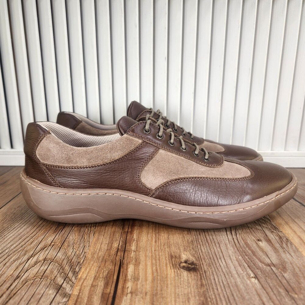 E.T. Wright Lace Up Oxfords Mens 10 B Two Tone Brown Leather Made In Italy Shoes